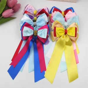 Customizable Princess Long Tail Sailor Hair Accessories Girls Bouitique Cartoon Hair Clips Kids Satin Hair Accessories
