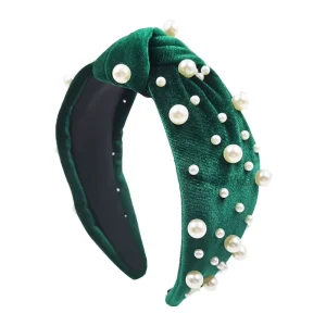 Customizable Velvet Pearl Knotted Headband Factory Direct Fall Winter Elegant Hair Accessories