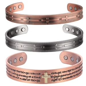 Customizable Vintage Ball Shape Charm Copper Bracelet Arthritis Magnetic Adjustable 99.99% Pure Copper Unisex Fashion