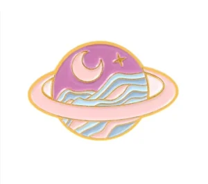 Customized 5pcs Aesthetic Galaxy Planet Design Brooch Starry Space Enamel Pin Badge Brooch for Clothes Backpack