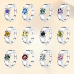 Customized 925 Sterling Silver Customized Jewelry Classic Fashion Luxury Bright Cut Moissanite Men’s Engagement Wedding Ring
