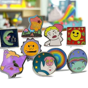 Customized Badges Fashionable Cute Factory Metal Badges Brooches Hard and Soft Enamel Badges