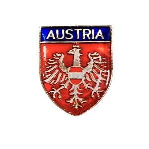 Customized Coat of Arms Enamel Badge Vintage Austrian Lapel Pin Zinc Alloy National Flag Pin Metal Brooch for Travel Souvenirs