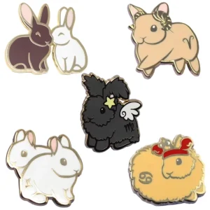 Customized Creative and Cute Rabbit Enamel Pins Girls Gifts Stationery Jewelry Fashion Accessories Metal Lapel Pins Brooch