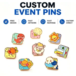 Customized Design Cute Cartoon Series Hard Enamel Lapel Pin Red Copper Electroplating Collection Brooch