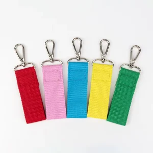 Customized Embroidery Badge Wrist Lanyard Fashion Keychain Buckle Wristlet Keychain