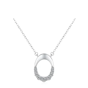 Customized Fashion Necklace Fine Jewelry Sterling Silver 925 Zircon Wedding Pendant Necklace for Women
