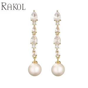 Customized Fashion Shining Water Drop Crystal Zircon Long Dangle Earrings for Women