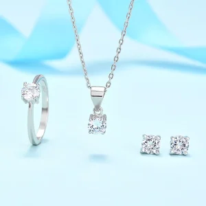 Customized Fashion Silver Color Earring Necklace Jewelry Set