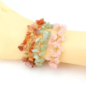 Customized Handmade Yoga Bracelet Gift 13 Colors Bohemian Natural Stone Blue Color Crystal Beaded Geometric Bracelet