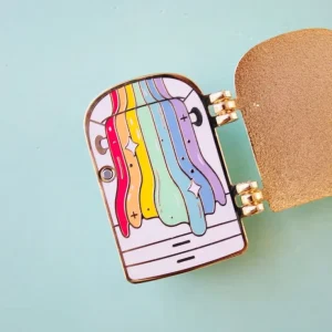 Customized High Quality Fashion Rainbow Magnetic Gold Metal Soft Hard Enamel Door Book Hinge Pin Brooch Pin Badge
