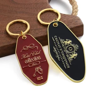 Customized Logo Letter Personalized Key Ring Promotional Keychains Vintage Motel Keychain Gold Metal Zinc Alloy Hotel Keychain
