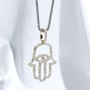 Customized MSN-911 Luxury Necklace 14k Yellow Gold Lab Grown Diamond Necklace