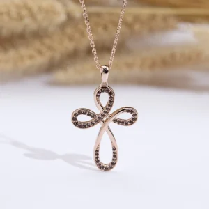 Customized MSN 946 Fashion Style Pendant Necklace 14k Rose Gold Round Cut Lab Grown Diamond Necklace