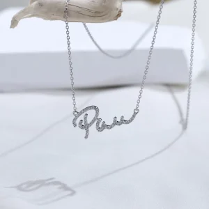 Customized MSN 947 Fashion Style Pendant Necklace 18k Gold Round Cut Lab Grown Diamond Necklace for Gift