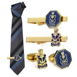 Customized Make Your Own Brass Zinc Alloy Gold Tie Clip and Cufflinks Tie Bar Clips Clasp for Men Gift With Box