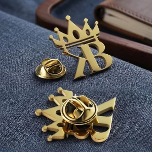 Customized Metal Badge Stainless Steel Business Souvenir Round Letter Hollow Broches Women Pins Fashion Brooches Brooch Pin