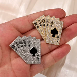 Customized Metal Making Machine Rhinestone Custom Luxury Safety Jewelry Brooch Pin for Men Women