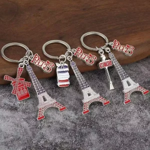 Customized Paris Souvenir Keychain Metal Eiffel Tower Key Ring Unique Travel Gift Multi Pendant Decorative Accessory Bulk