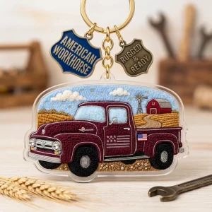Customized Plastic Truck Acrylic Keychain Plush Luxury Personalized Keyring Chenille Flock Fashion New Designer Logo