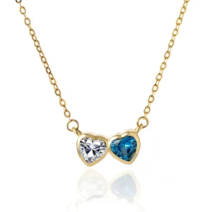Customized S925 Silver Birthstone Heart Shape Zircon Pendant Necklaces Women Fashion Charms Jewelry Wedding Engagement