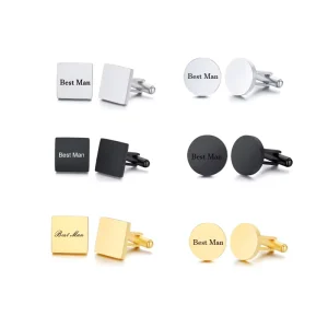 Customized Stainless Steel Cufflinks Men Groomsmen Gift