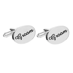 Customized Wedding Favors Gifts Silver Groom Shirt Cuff Links Fashion Jewelry Cufflink for Men