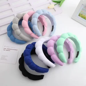 Customized Women’s Sponge Skincare Headbands Yogic Makeup Spa Face Wash Hair Accessories Towel Cloth Customizable Headbands