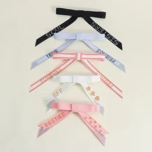Customized Woven Hair Clip Factory Promotion French Sweet Style Bow Hair Clips Hair Accessory Suitable for Girls
