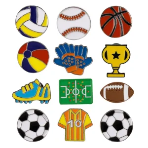 Customized Zinc Alloy Sports Pin Football Club Basketball Rugby Soccer Metal Badge Brooch Custom Enamel Lapel Pin
