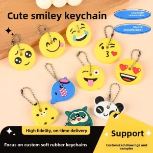 Cute 2D Key Set Spot Creative Personality INS Simple Expression Bag Men Women Couple Key Hanging Decoration