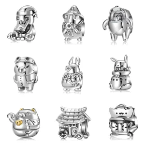 Cute Animals Fashion Original 925 Sterling Silver Charm Beads for Women Bracelet Accessory Jewelry Stock Dropshipping DIY Gift