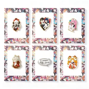 Cute Anime Style Cartoon Hard Enamel Lapel Pin Zinc Alloy Gold-plated Metal Brooch, Suitable for Backpack Collection Gifts
