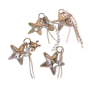 Cute Artificial Leather Hand Crochet Five Pointed Star Pendant Climbing Rope Keychain Charm Fashionable Office Lady