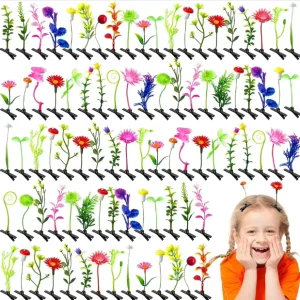 Cute Bean Sprouts Soybean Grass Creative Flower Plant Hair Clip for Women Girls Hairpin