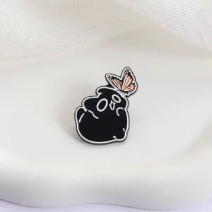 Cute Black Cat Butterfly Enamel Pin Custom Cartoon Animal Lapel Pins Badge Bulk Soft Enamel Brooch for Backpack Clothing Bags