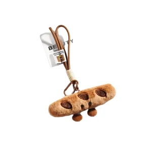 Cute Cartoon Baguette Plush Zinc Alloy Coin Holder Keychain Couple Bag Hanging Ornament Creative Doll