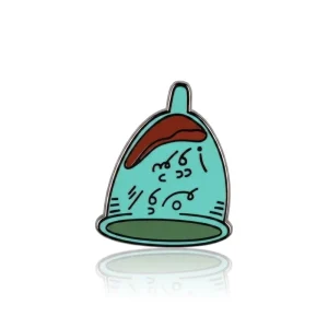 Cute Cartoon Bell Hard Enamel Lapel Pin Mint Green Funny Face Metal Badge Kawaii Hand Drawn Decorative Brooch Fashion Gift
