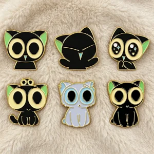 Cute Cartoon Black Cat Enamel Pin Women Men Lapel Pins for Backpack Badges on Bags Jewelry Brooch for Clothes Accessories