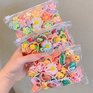 Cute Cartoon Bow Hairband for Girls and Babies Children’s Rubber Band Flower Headwear Accessory