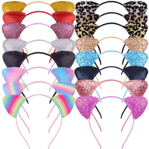 Cute Cartoon Cat Ear Headband for Girls Children’s Birthday Glitter Band Hair Accessories Sequined Headbands