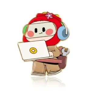 Cute Cartoon Character Flower Hard Enamel Electroplated for Gamer Headset Laptop Metal Brooch Backpack Fashion Decor Anime