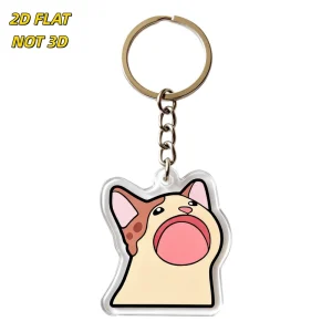 Cute Cartoon Dog Acrylic Keychain Transparent Double Sided Pendant with Metal Ring & Chain for Bags Keys Fun Animal Accessory