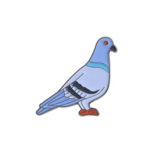 Cute Cartoon Pigeon Enamel Pin Funny Blue Bird Brooch Lapel Badge Animal Jewelry Gift for Pigeon Lovers Friends Backpack Decor