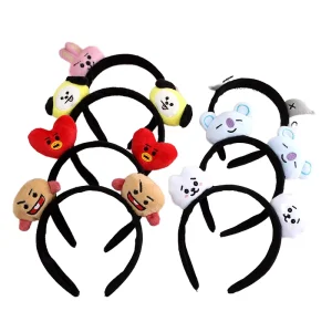 Cute Cartoon Plush Headband for Women Hair Hoop Rabbit Bear Heart Animal Ears Soft Fluffy Hair Accessories Party