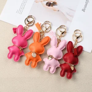 Cute Cartoon Rabbit Keychain Light Keychain Pendant Fashion Bow Animal Backpack Accessories Mini Bag Charm