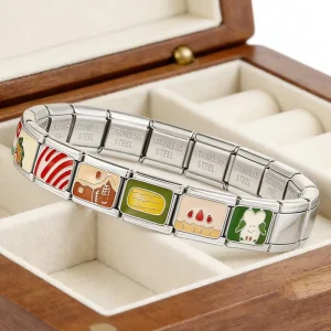 Cute Cartoon Stainless Steel Bracelet Link Fit 9mm Italian Charm Original Design Pattern DIY Jewelry Making Accessories