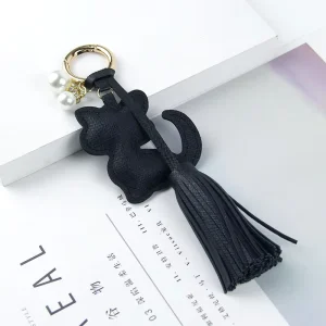 Cute Cat PU Leather Bag Charm Purse Charms for Handbag Backpack Tote Bags Fashion Bag Accessories Cute Keychains PU Car Charm