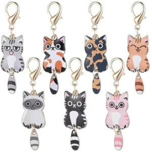 Cute Cat Pendant Keychain Key Ring for Women Gift Fashion Simple Color Animal Bag Car Earphone Box Key Chain