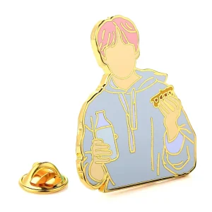 Cute Character Souvenir Lapel Pin Gold Trimmed Enamel Brooch Badges Customizable Cartoon Anime Lapel Pins